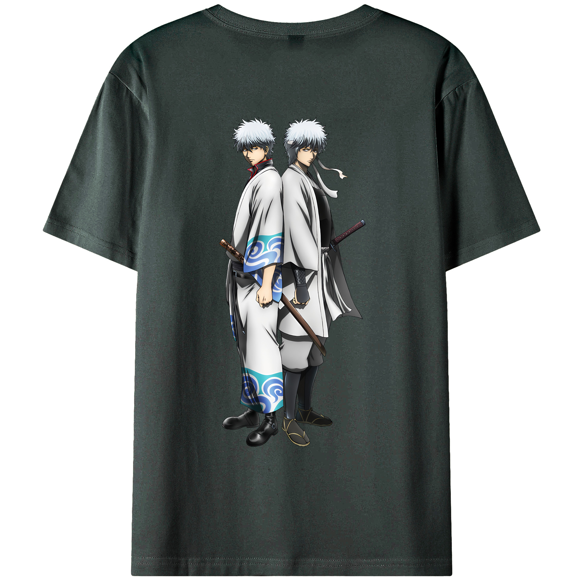 （画像用） ぎんたま 坂田銀時（さかたぎんとき） 神楽 志村新八（しむら しんぱち） GINTAMA Sakata Gintoki Kagura Shimura Shinpachi 綿100％ メンズ半袖Tシャツ（バックプリント） 通気性